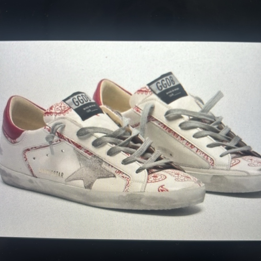 Golden Goose Leather Printed Bandana Superstar Sneaker